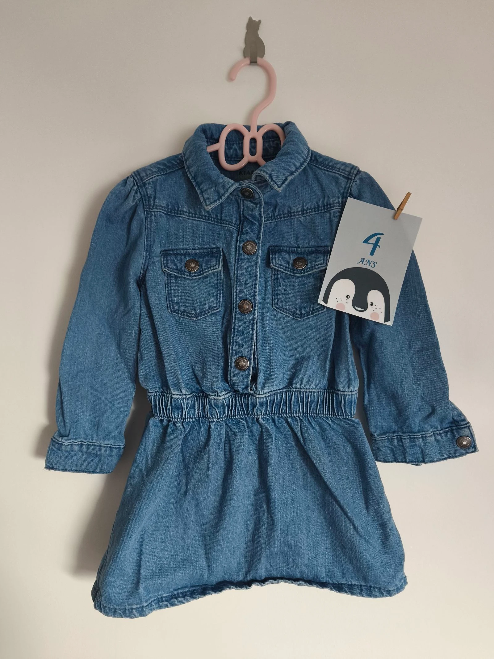 Robe jean longues manches fille (4 ans)